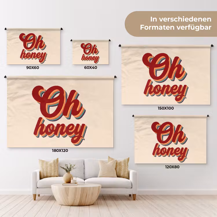 Oh honey - Rood - Schaduw Wandkleed katoen klein -tsfeer8_DE