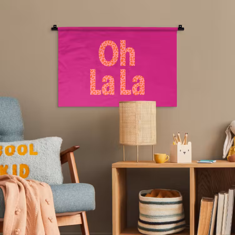 Oh la la - Luipaardprint - Roze Wandkleed katoen klein -wsfeer4_kind