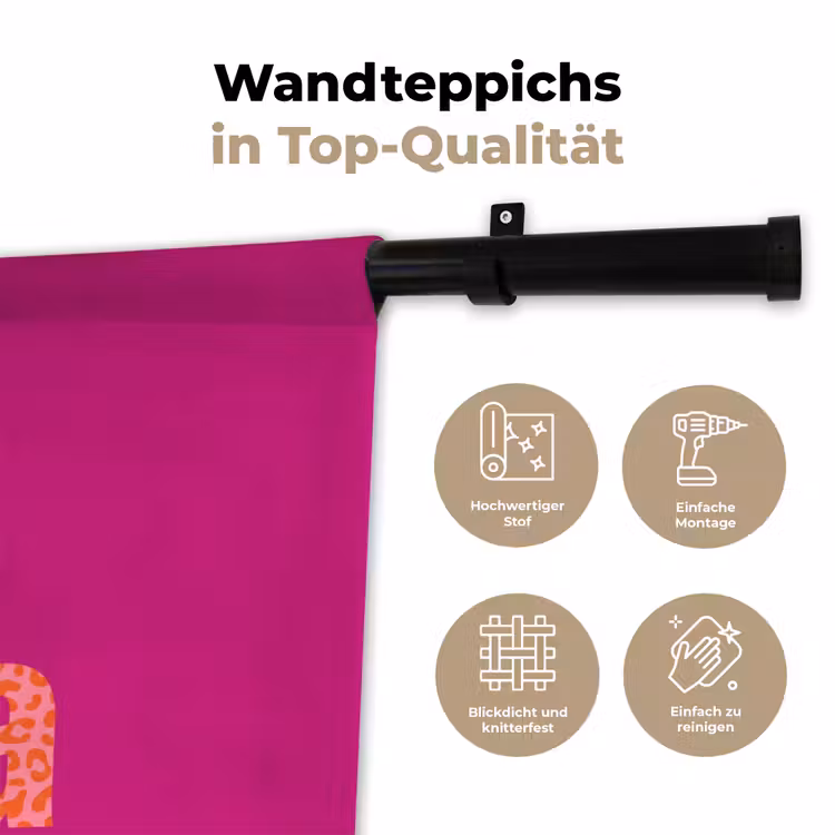 Oh la la - Luipaardprint - Roze Wandkleed katoen klein -tsfeer2_DE
