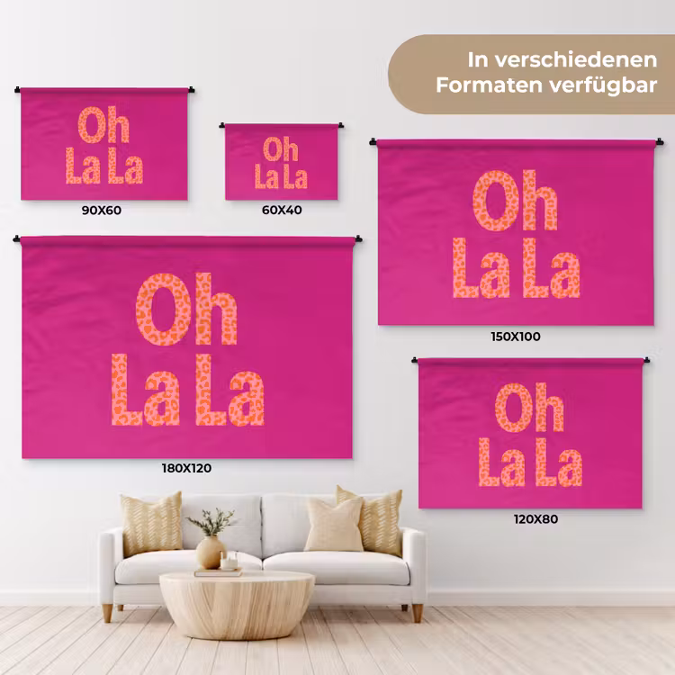 Oh la la - Luipaardprint - Roze Wandkleed katoen klein -tsfeer8_DE
