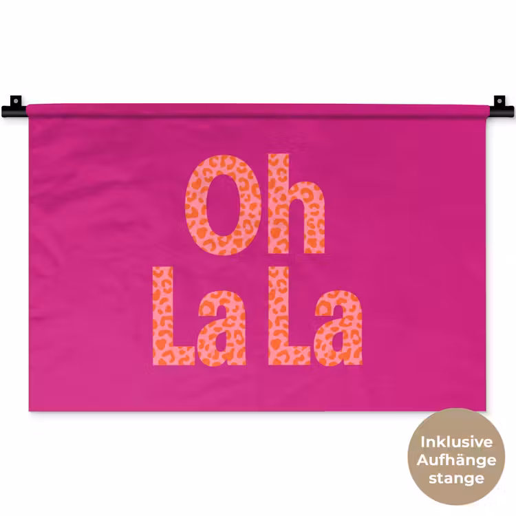 Oh la la - Luipaardprint - Roze Wandkleed katoen klein -t3d_DE
