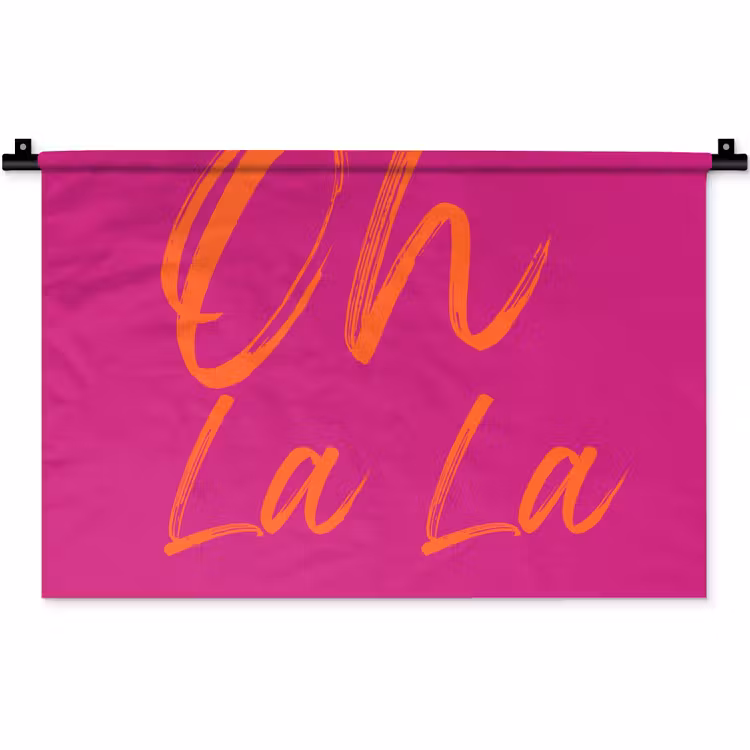 Oh la la - Oranje - Roze Wandkleed katoen klein -zz3d