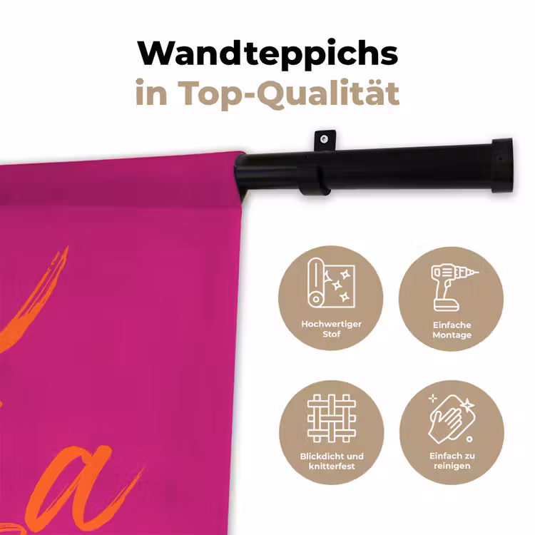 Oh la la - Oranje - Roze Wandkleed katoen klein -tsfeer2_DE