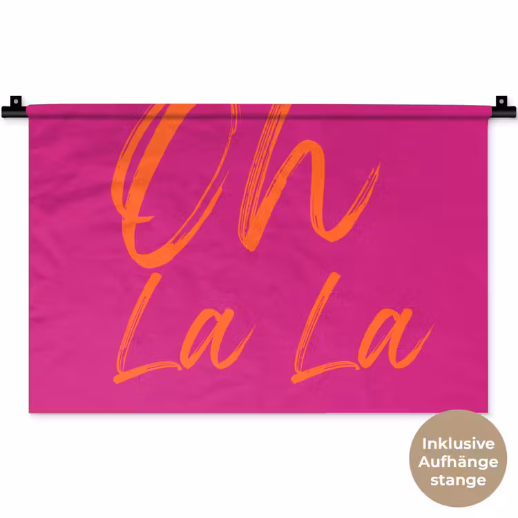 Oh la la - Oranje - Roze Wandkleed katoen klein -t3d_DE
