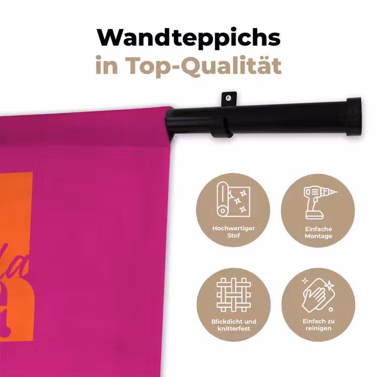 Oh la la - Roze - Oranje - Gestapelde letters Wandkleed katoen klein -tsfeer2_DE