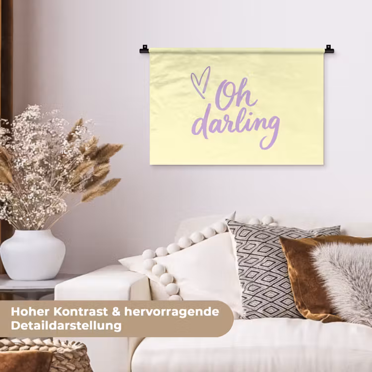 Oh darling - Geel - Hart Wandkleed katoen klein -tsfeer1_DE