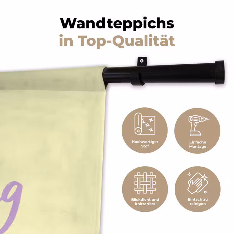 Oh darling - Geel - Hart Wandkleed katoen klein -tsfeer2_DE