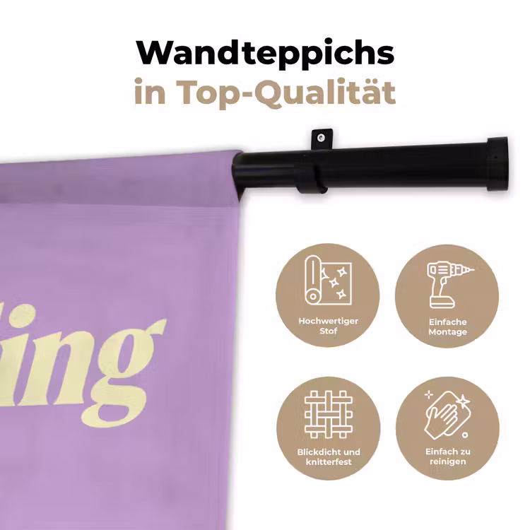 Oh darling - Hart - Paars Wandkleed katoen klein -tsfeer2_DE