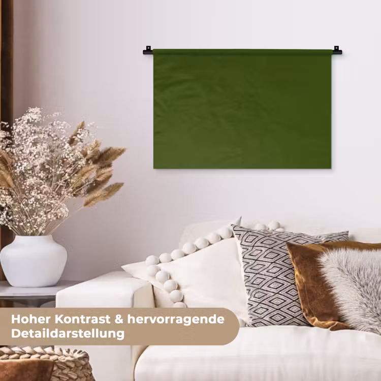 Olive - Drab - Groen Wandkleed katoen klein 269 -tsfeer1_DE
