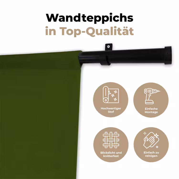 Olive - Drab - Groen Wandkleed katoen klein 269 -tsfeer2_DE