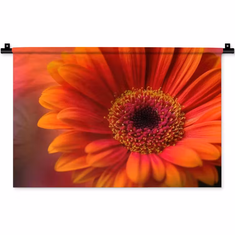Oranje - Gerbera - Intens Wandkleed katoen klein -zz3d