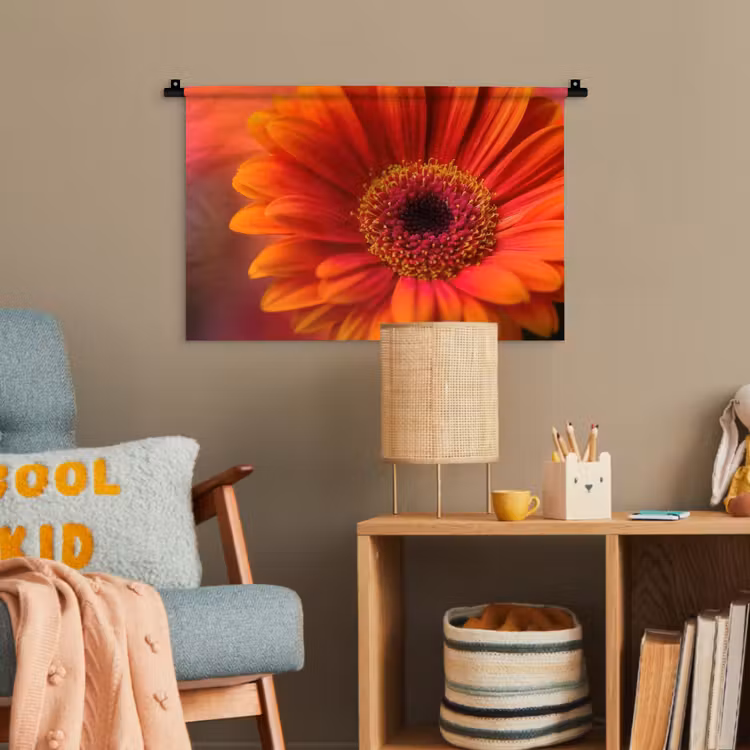 Oranje - Gerbera - Intens Wandkleed katoen klein -wsfeer4_kind