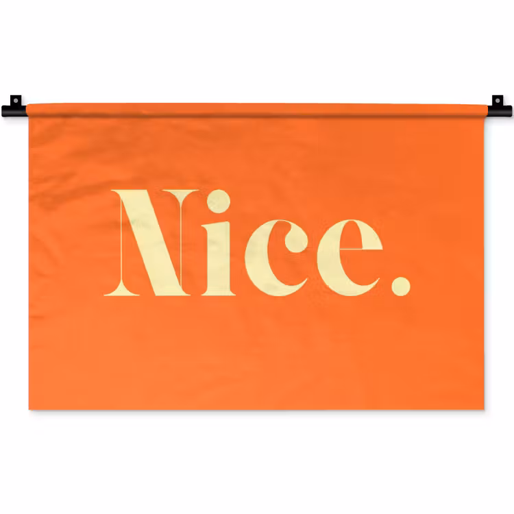 Oranje - Gebroken wit - Nice Wandkleed katoen klein -zz3d