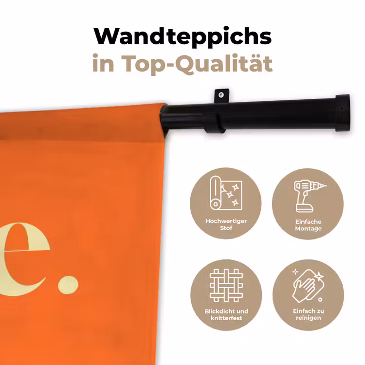 Oranje - Gebroken wit - Nice Wandkleed katoen klein -tsfeer2_DE
