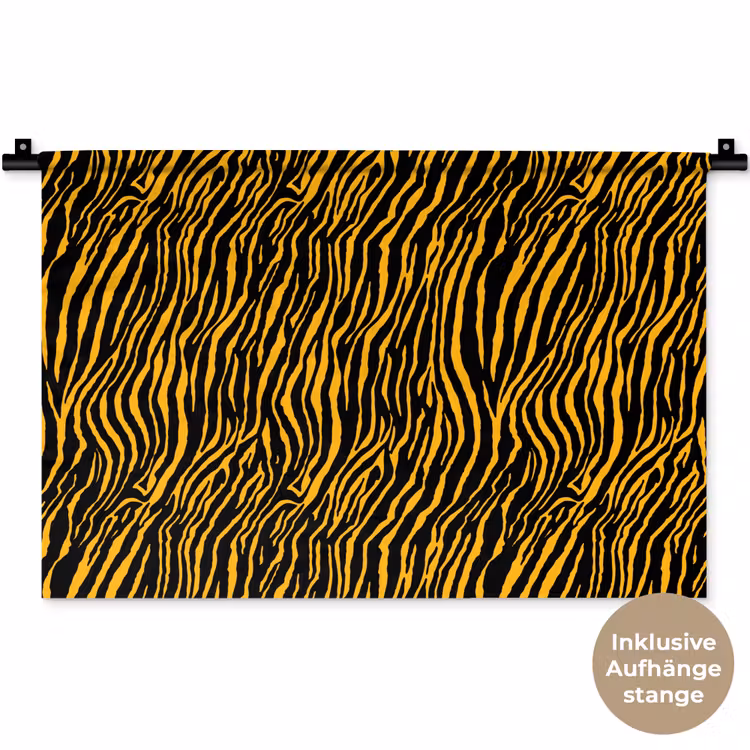 Oranje - Tijger - Zwart - Patroon Wandkleed katoen klein 269 -t3d_DE