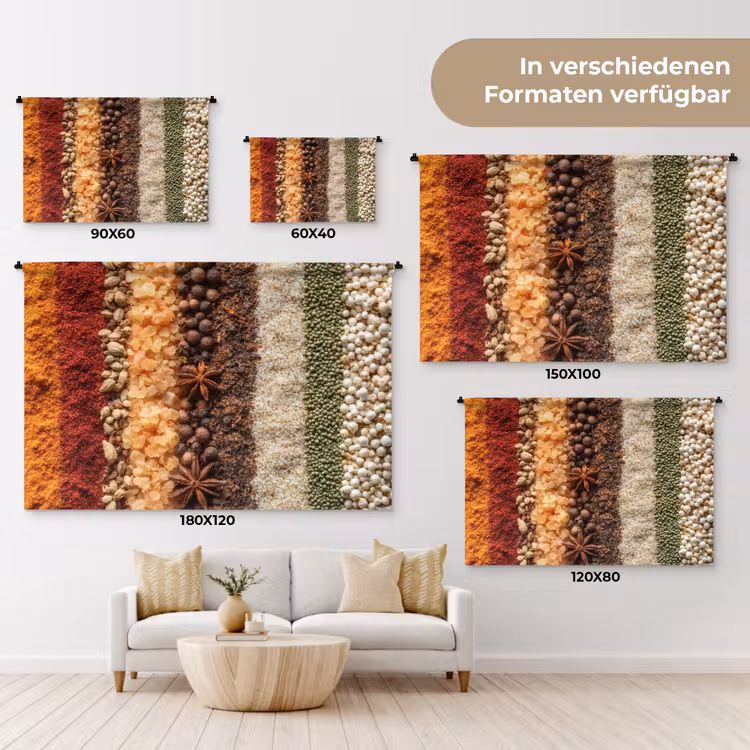 Banen - Verticaal - Kruiden - Variatie Wandkleed katoen klein -tsfeer8_DE
