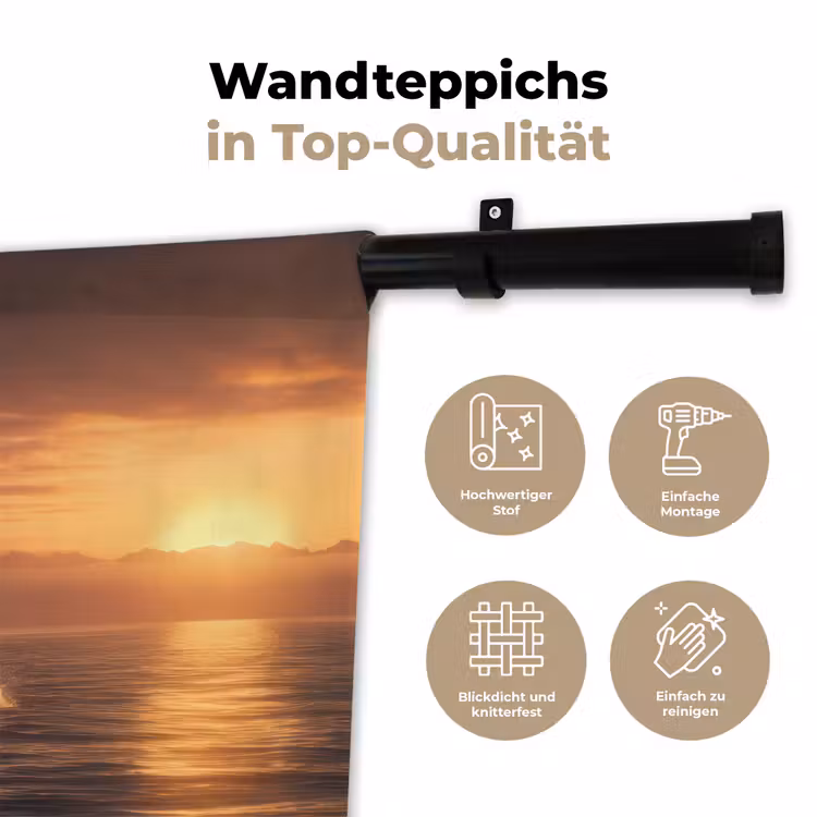 Orka - Zee - Zonsondergang Wandkleed katoen klein -tsfeer2_DE