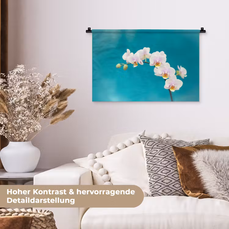 Orchidee - Bloemen - Plant - Wit - Paars Wandkleed katoen klein -tsfeer1_DE