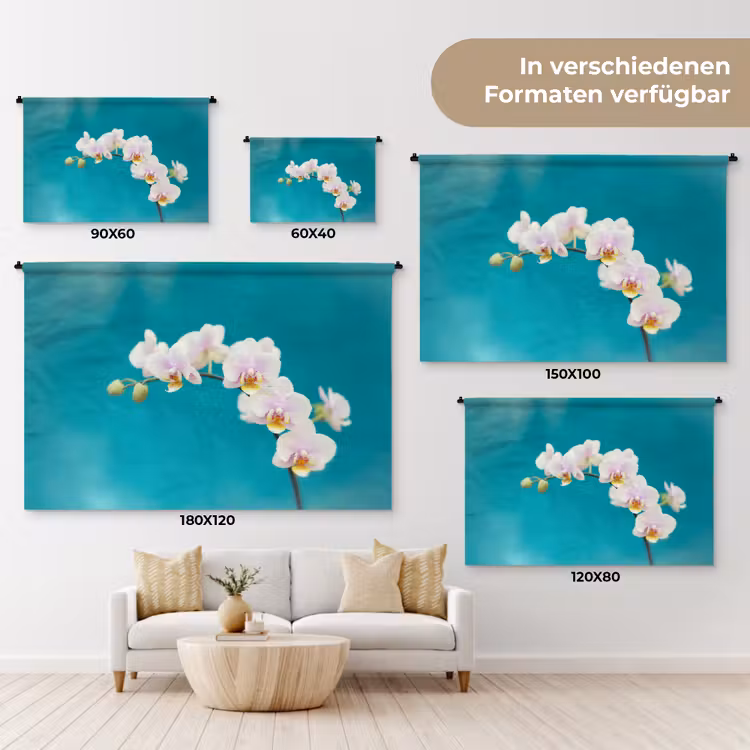 Orchidee - Bloemen - Plant - Wit - Paars Wandkleed katoen klein -tsfeer8_DE