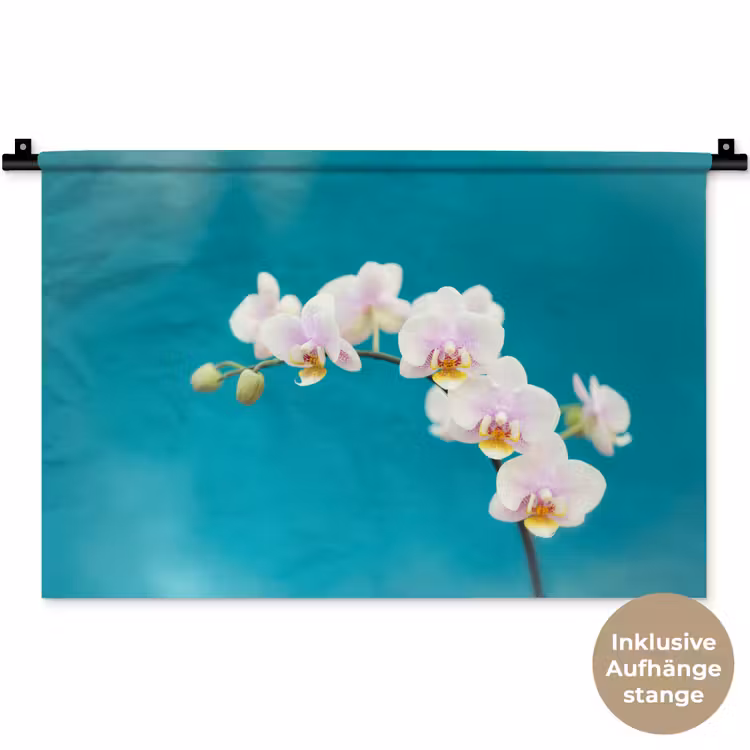 Orchidee - Bloemen - Plant - Wit - Paars Wandkleed katoen klein -t3d_DE
