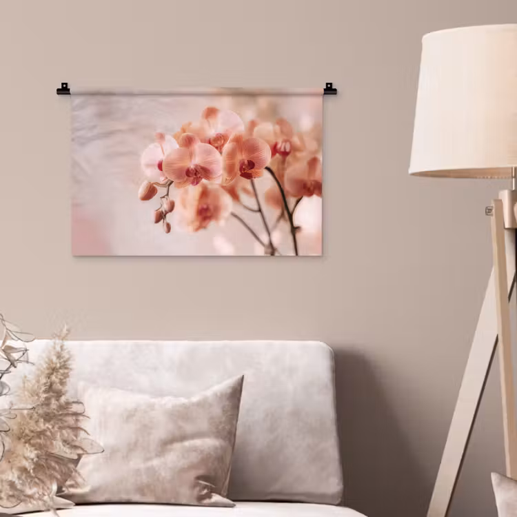 Orchidee - Bloemen - Roze - Bloemblaadjes Wandkleed katoen klein -sfeer4