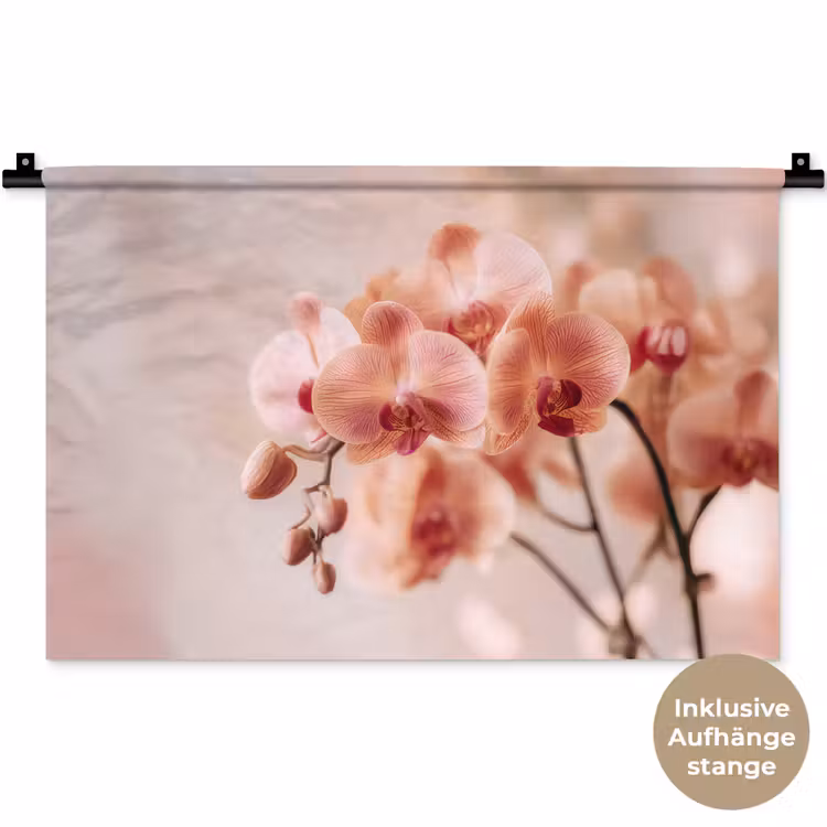 Orchidee - Bloemen - Roze - Bloemblaadjes Wandkleed katoen klein -t3d_DE
