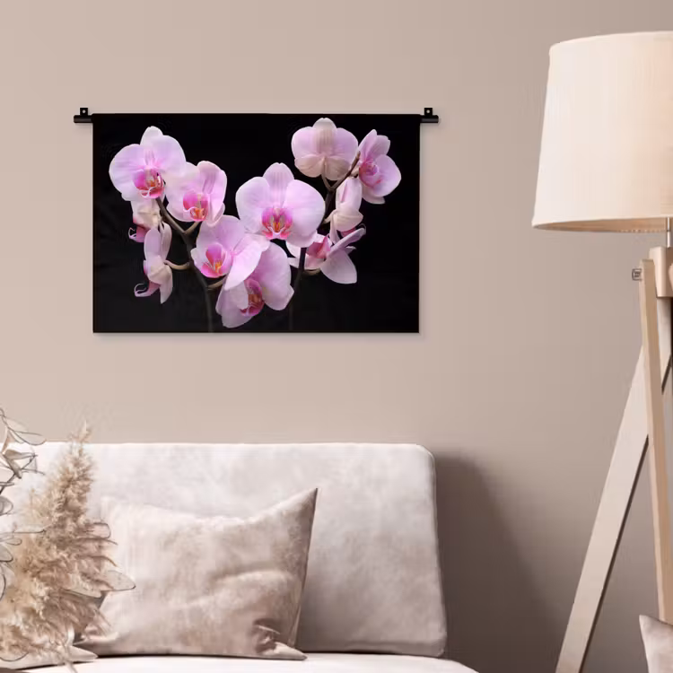 Orchidee - Bloemen - Roze - Flora Wandkleed katoen klein -sfeer4