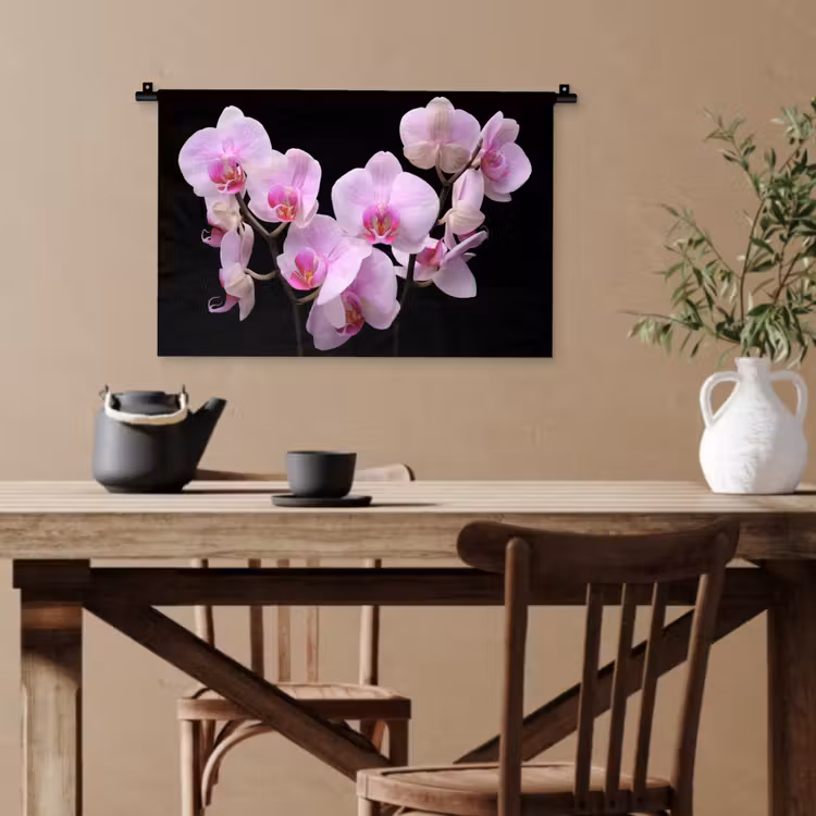 Orchidee - Bloemen - Roze - Flora Wandkleed katoen klein -sfeer6