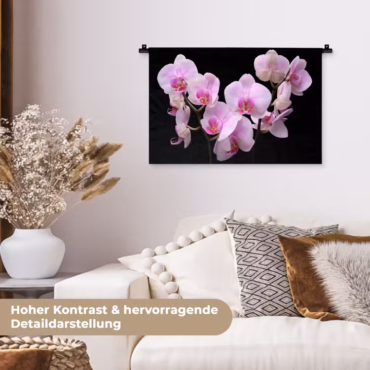 Orchidee - Bloemen - Roze - Flora Wandkleed katoen klein -tsfeer1_DE