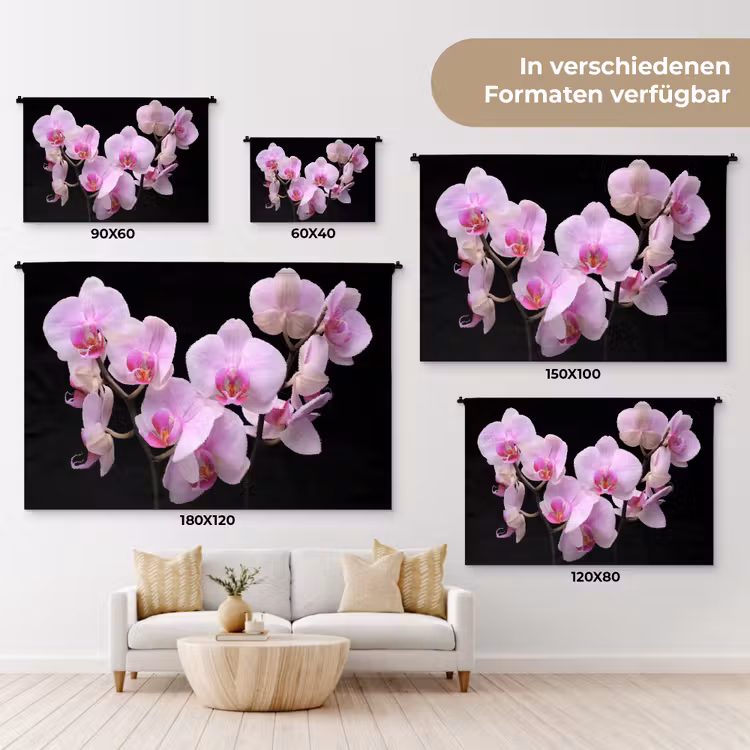 Orchidee - Bloemen - Roze - Flora Wandkleed katoen klein -tsfeer8_DE