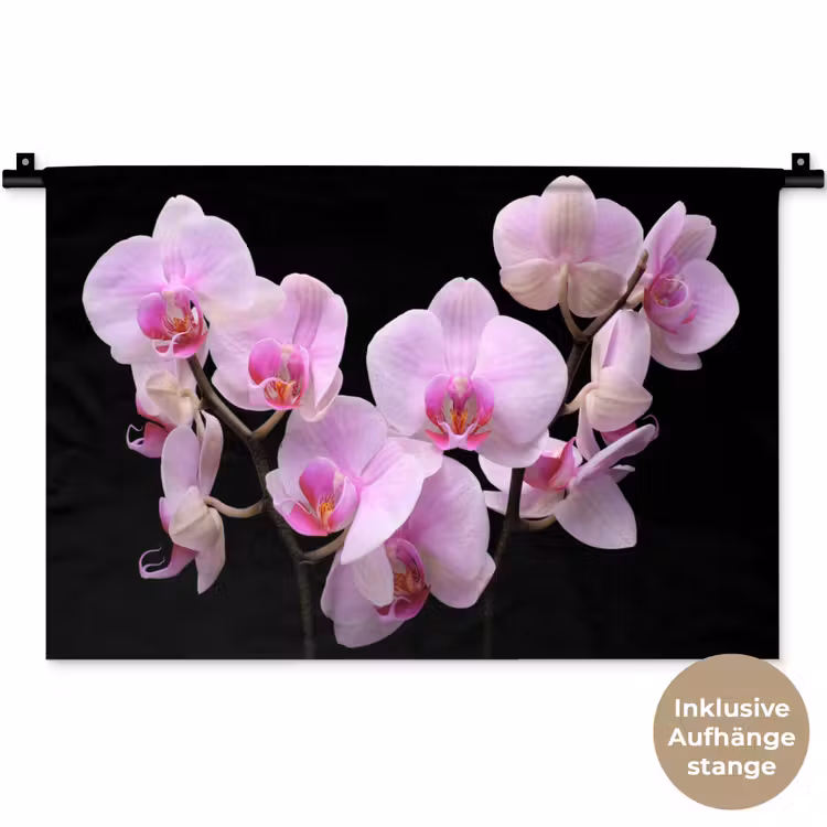 Orchidee - Bloemen - Roze - Flora Wandkleed katoen klein -t3d_DE