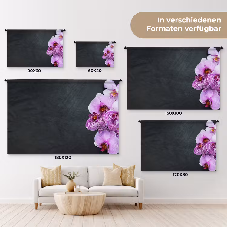 Orchidee - Bloemen - Roze - Flora Wandkleed katoen klein -tsfeer8_DE