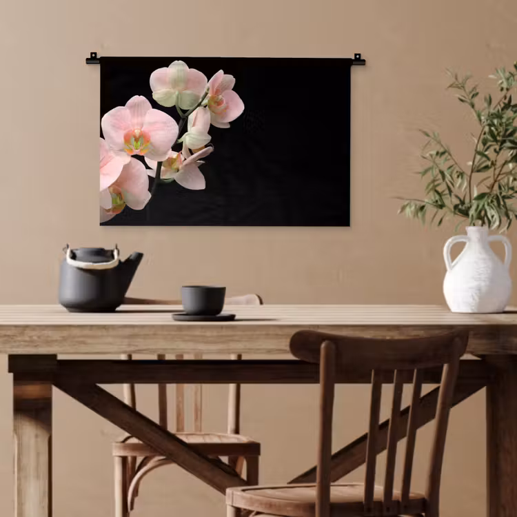 Orchidee - Bloemen - Roze - Stilleven - Flora Wandkleed katoen klein -sfeer6