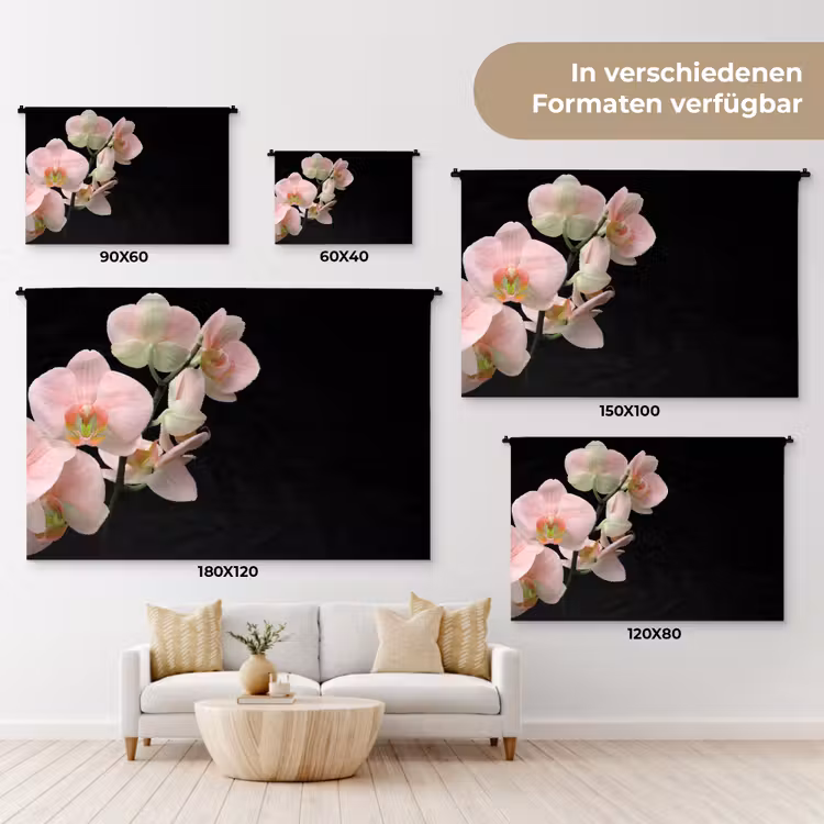 Orchidee - Bloemen - Roze - Stilleven - Flora Wandkleed katoen klein -tsfeer8_DE
