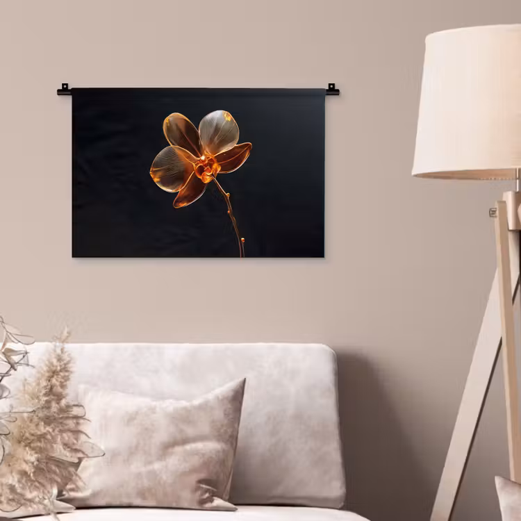 Orchidee - Doorzichtig - Bloem Wandkleed katoen klein -sfeer4