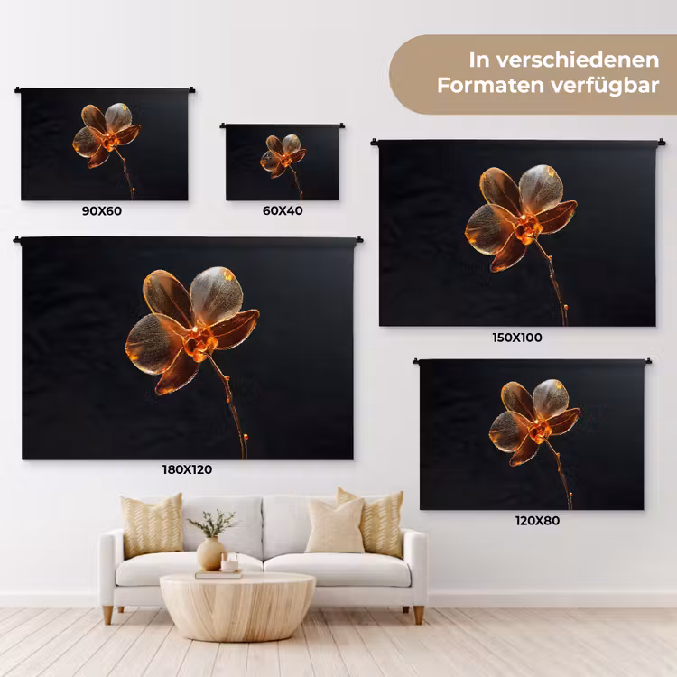 Orchidee - Doorzichtig - Bloem Wandkleed katoen klein -tsfeer8_DE