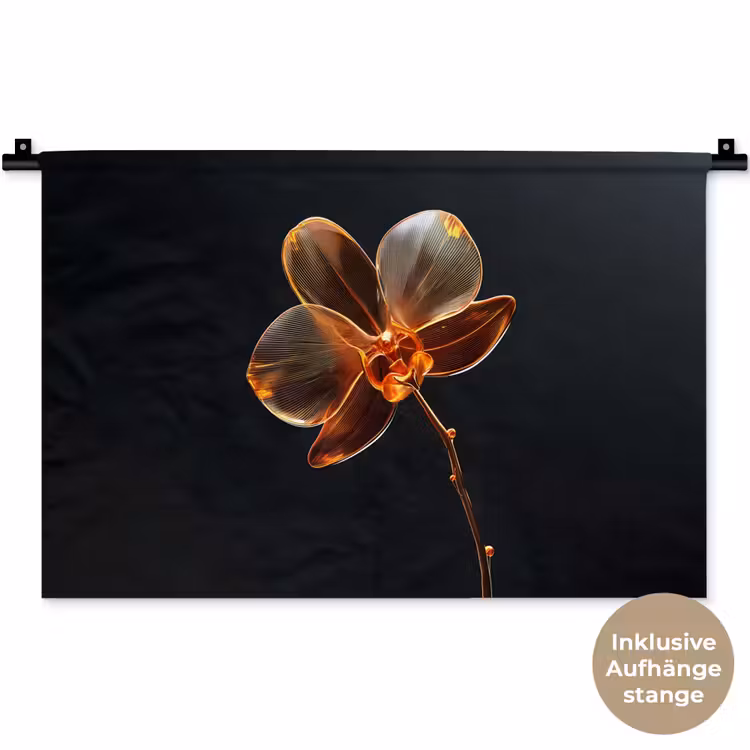 Orchidee - Doorzichtig - Bloem Wandkleed katoen klein -t3d_DE