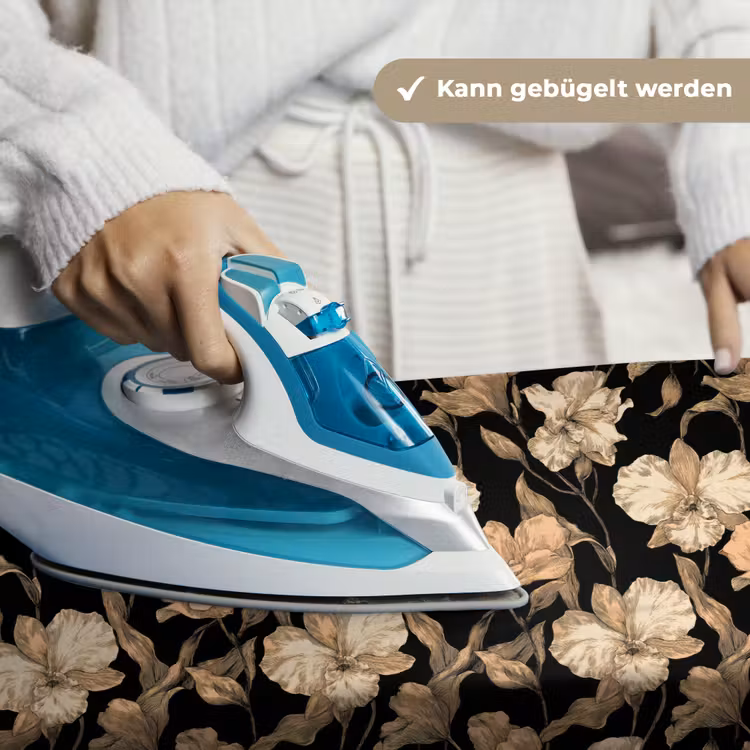 Orchideeën - Lijntekening - Patroon - Beige - Zwart Wandkleed katoen klein 269 -tsfeer9_DE