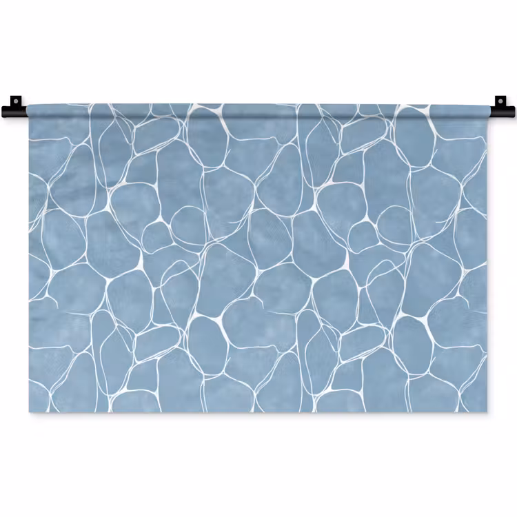 Organisch - Patroon - Blauw Wandkleed katoen klein 269 -zz3d