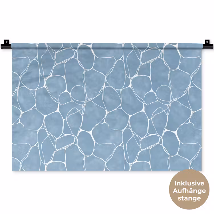Organisch - Patroon - Blauw Wandkleed katoen klein 269 -t3d_DE