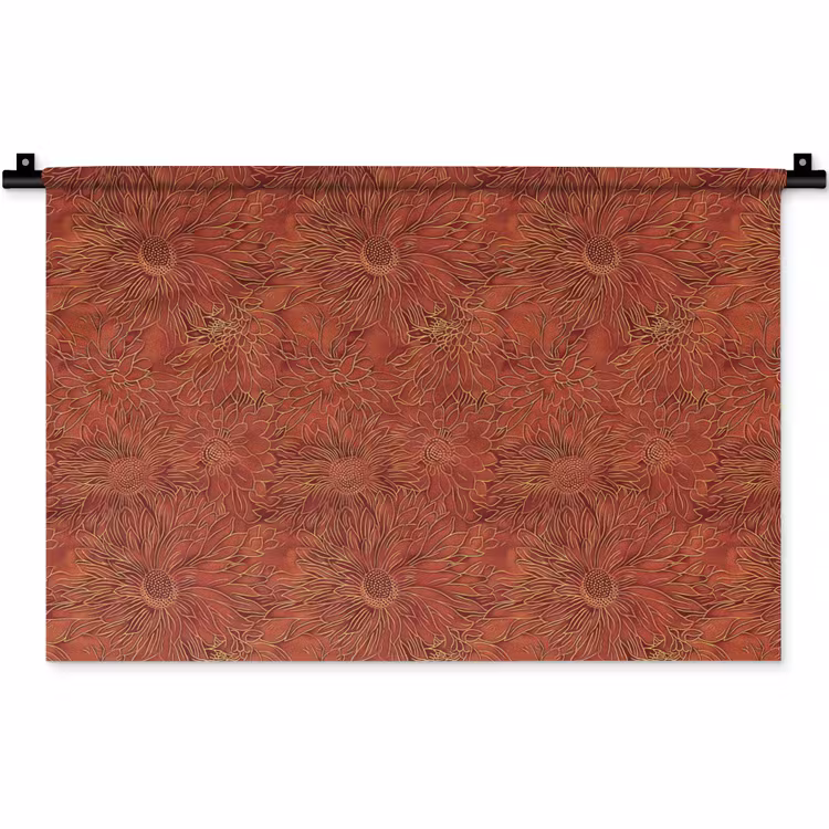 Oosters - Bloemen - Terracotta Wandkleed katoen klein 269 -zz3d