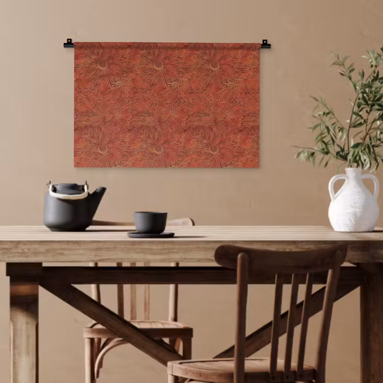 Oosters - Bloemen - Terracotta Wandkleed katoen klein 269 -sfeer6