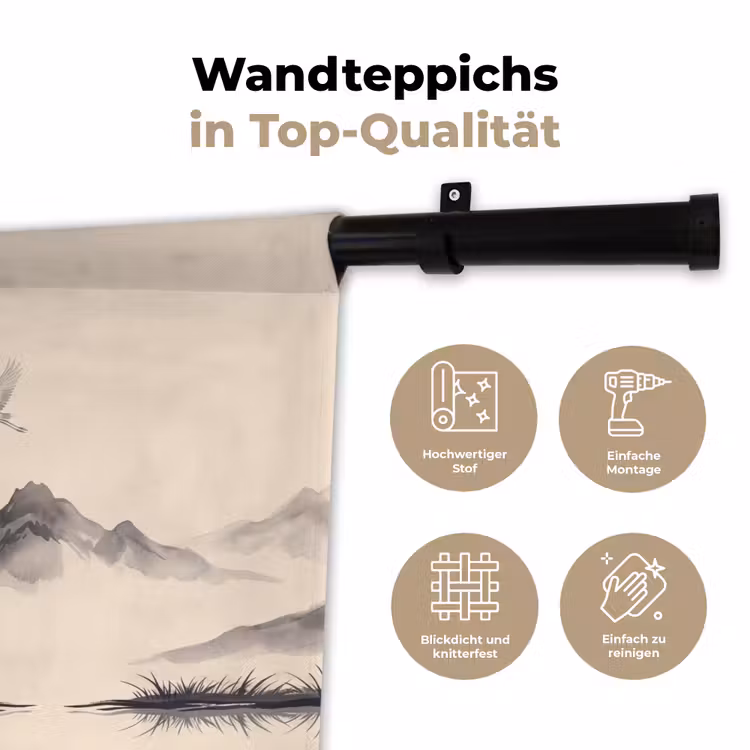 Oosters - Kraanvogels - Landschap Wandkleed katoen klein -tsfeer2_DE
