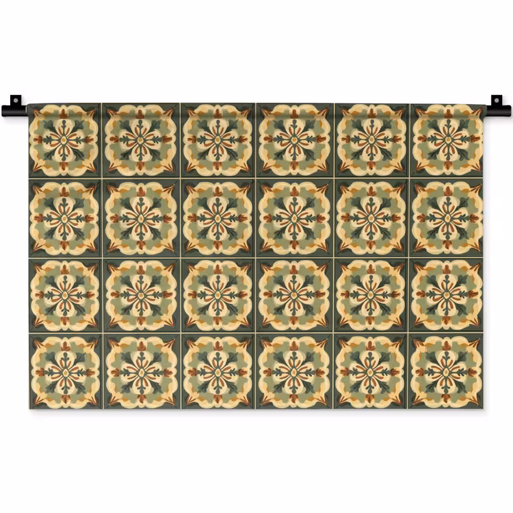 Ornament - Patroon - Groen Wandkleed katoen klein 269 -zz3d