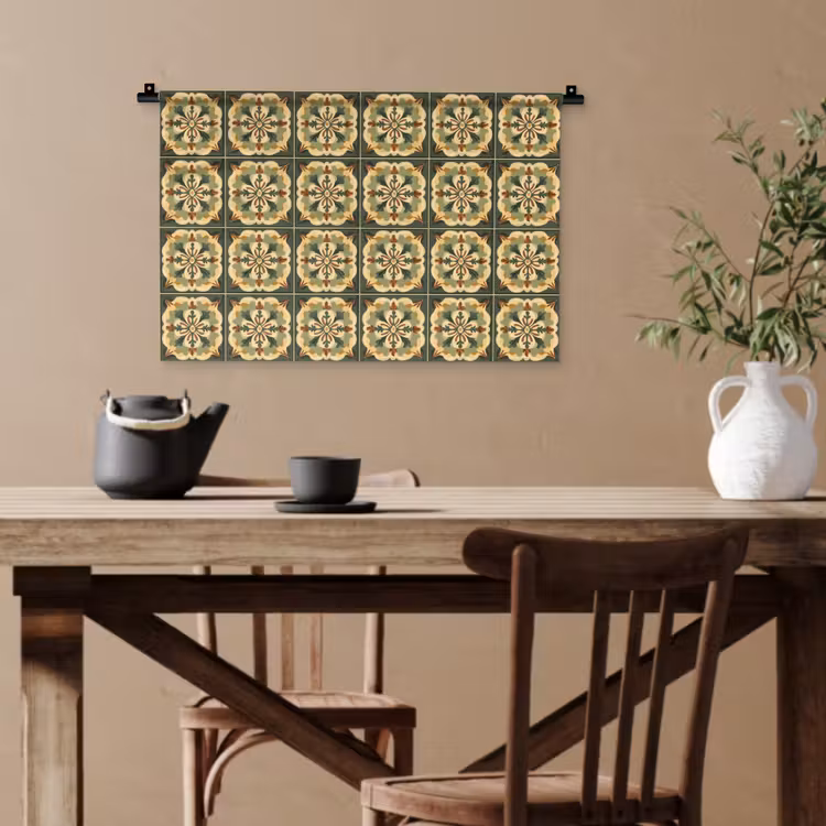 Ornament - Patroon - Groen Wandkleed katoen klein 269 -sfeer6