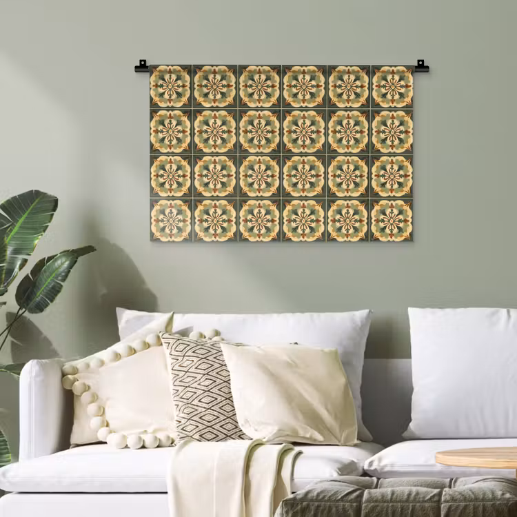Ornament - Patroon - Groen Wandkleed katoen klein 269 -sfeer7
