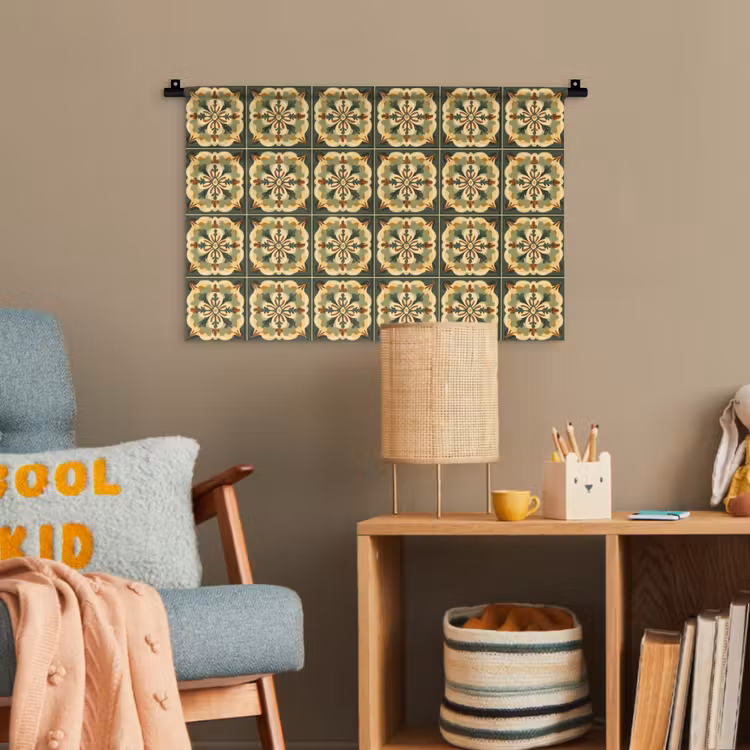 Ornament - Patroon - Groen Wandkleed katoen klein 269 -wsfeer4_kind