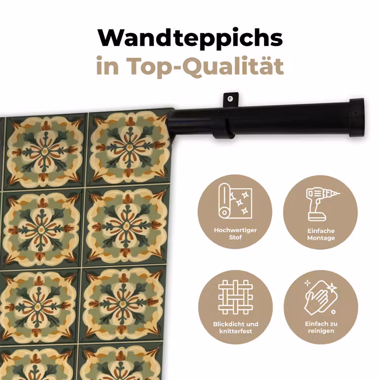 Ornament - Patroon - Groen Wandkleed katoen klein 269 -tsfeer2_DE