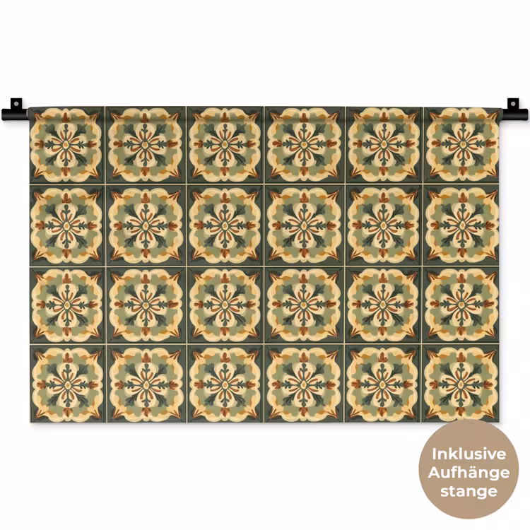 Ornament - Patroon - Groen Wandkleed katoen klein 269 -t3d_DE