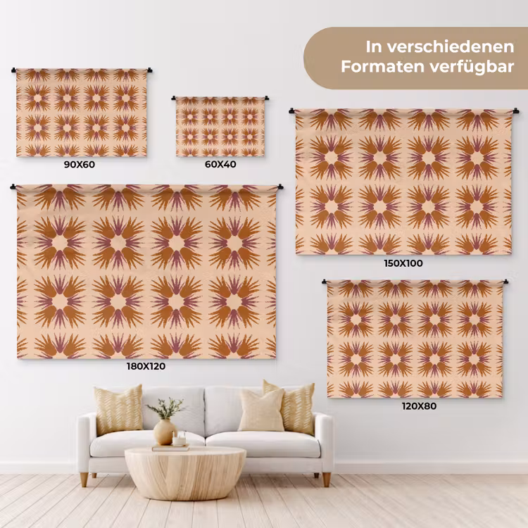 Ornament - Patroon - Oker Wandkleed katoen klein 269 -tsfeer8_DE